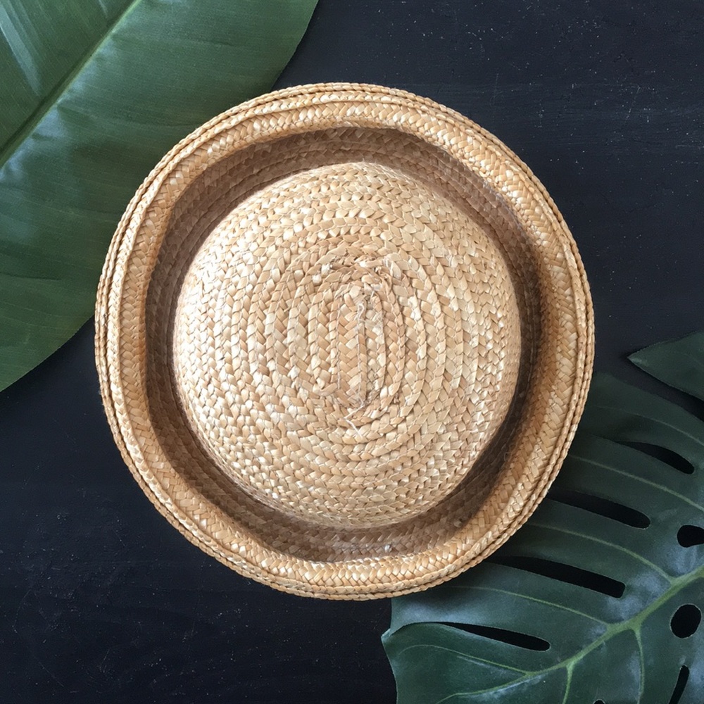 VINTAGE STRAW BUCKET HAT